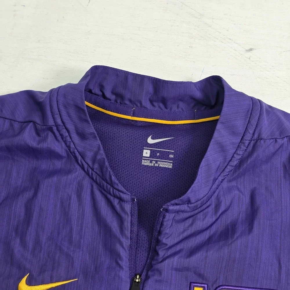 Nike LSU Tigers Sideline Lockdown Men's Slip-Over 1/4 Zip Jacket Windbreake Sz S - Picture 4 of 7